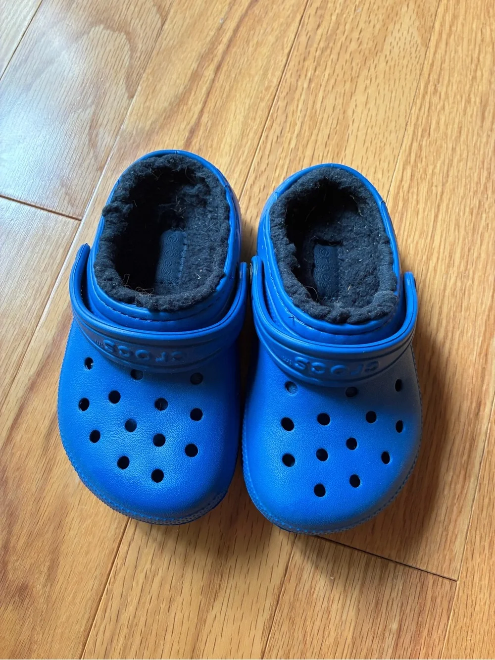 Kids Blue Faux-Fur Lined Slip-On Crocs